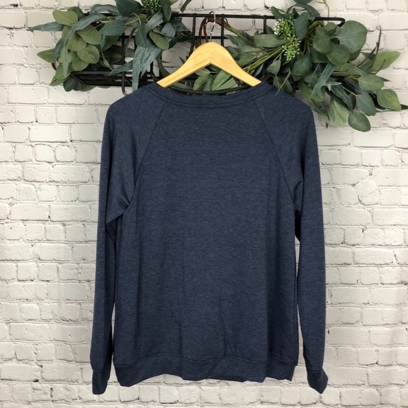 Crescent Star Patch Pullover Blue Loungewear - Picture 5 of 5